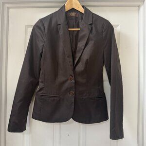 Xuss brown satin look 2 button blazer pocket Colombian clothing brand size Small